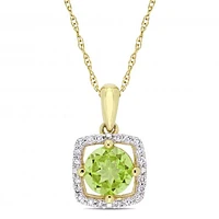 Julianna B 10K Yellow Gold Peridot & Diamond Pendant