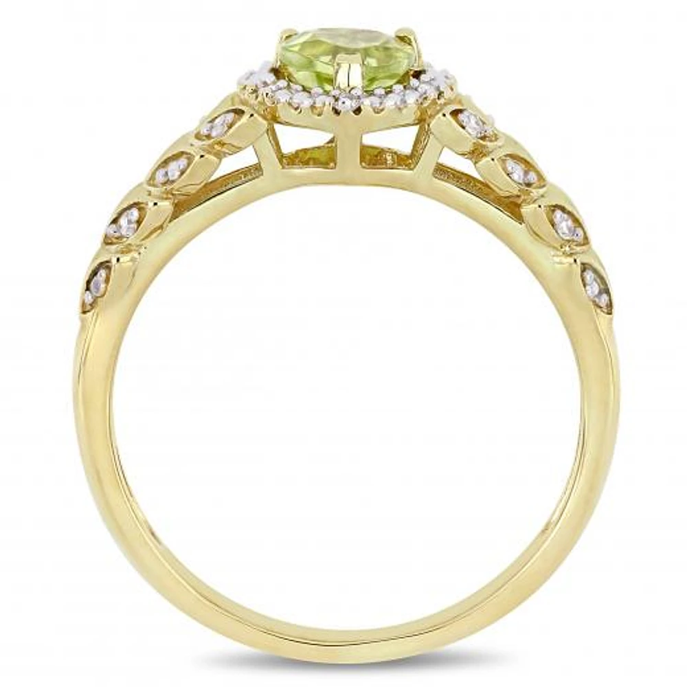 Julianna B 10K Yellow Gold Peridot & Diamond Ring