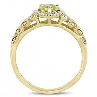 Julianna B 10K Yellow Gold Peridot & Diamond Ring