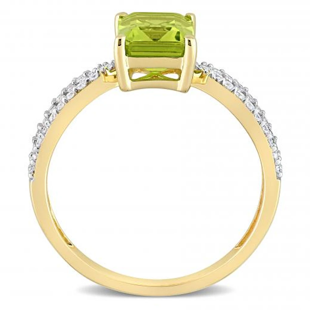 Julianna B 14K Yellow Gold Peridot & Diamond Ring