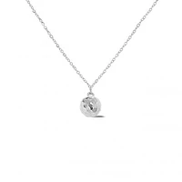 10K White Gold 18" Ball Diamond Cut Necklace