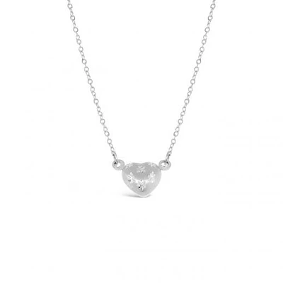 10K White Gold 18" Heart Diamond Cut Necklace