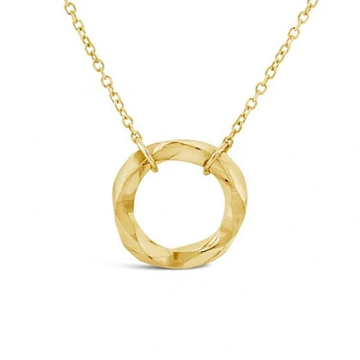 10K Yellow Gold 18" 8mm Open Circle Necklace