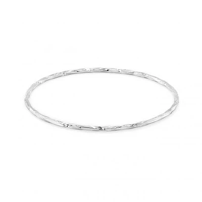 10K White Gold 65mm Twisted Slip-On Bangle