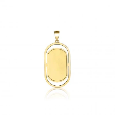 10K Yellow Gold Signature Dog Tag Pendant