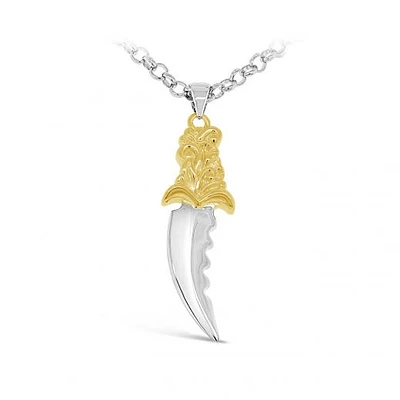 Sterling Silver Sawtooth Dagger Pendant with 24" Rolo Chain