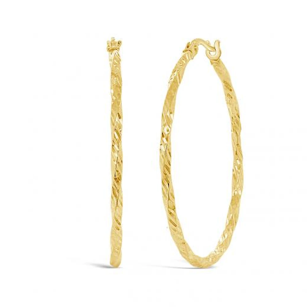 10K Yellow Gold 30mm Twisted Hoops