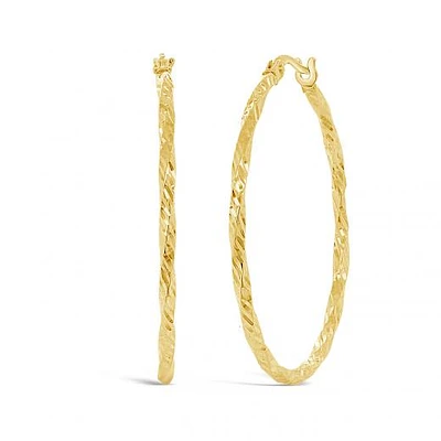 10K Yellow Gold 30mm Twisted Hoops