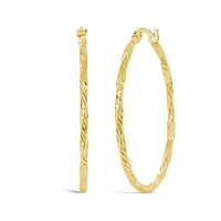10K Yellow Gold 30mm Twisted Hoops