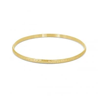 14K Yellow Gold Filled 65mm Floral Pattern Slip-On Bangle