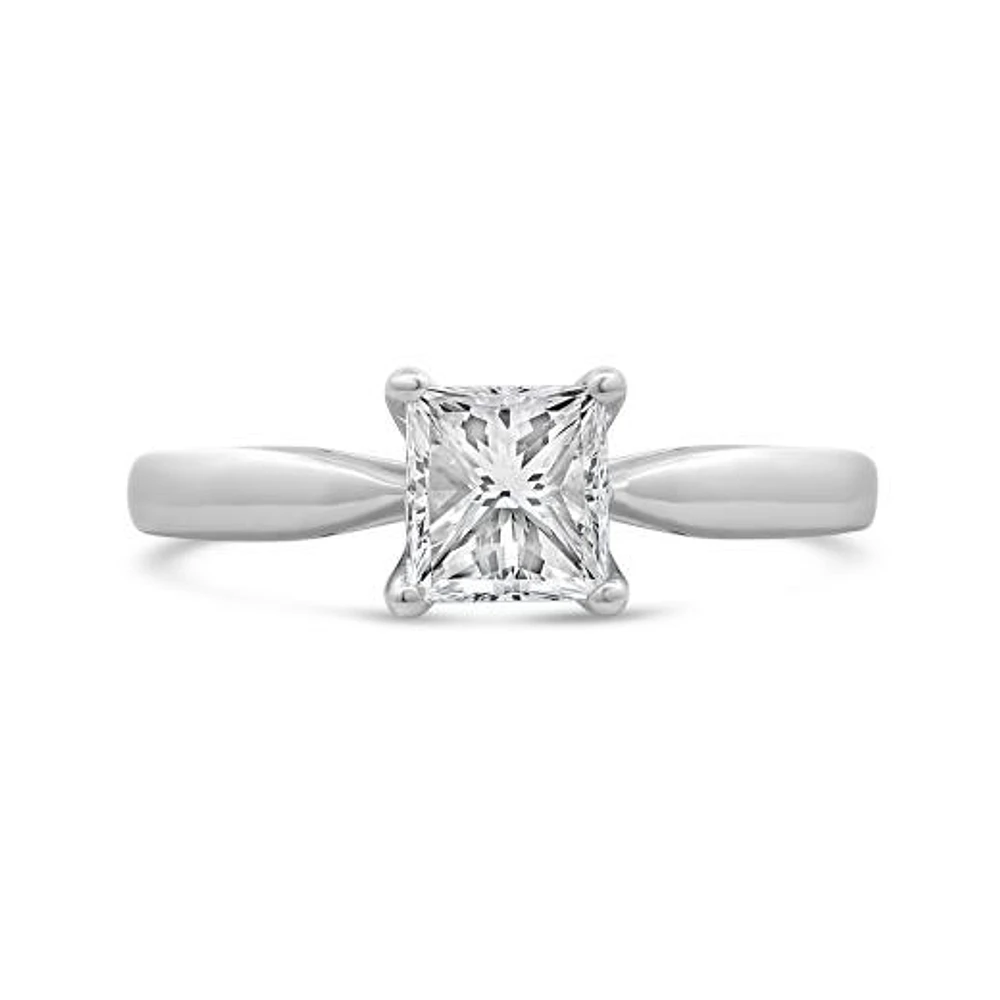 Glacier Fire 14K White Gold 1.00CT Princess Cut Diamond Solitaire Ring