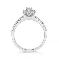 Glacier Fire 14K White Gold Oval Shape Bridal Ring 1.00CTW I1/IJ