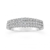 10K White Gold Three Row 0.50CTW Diamond Band
