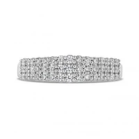 10K White Gold Three Row 0.50CTW Diamond Band