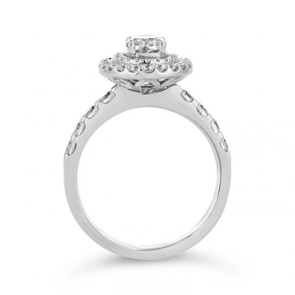 Glacier Fire 14K White Gold Oval Bridal Ring 1.44CTW I1/IJ