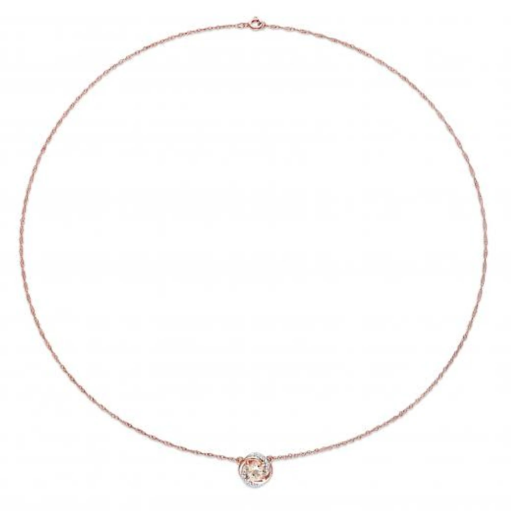 Julianna B 10K Rose Gold Morganite & Diamond Necklace