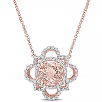 Julianna B 14K Rose Gold Morganite & Diamond Necklace