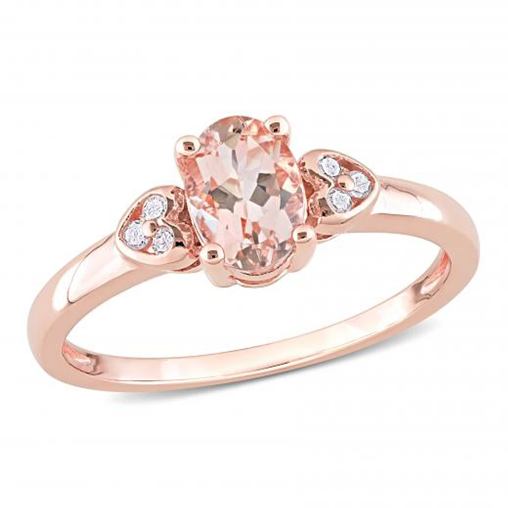 Julianna B Sterling Silver Morganite & Diamond Ring