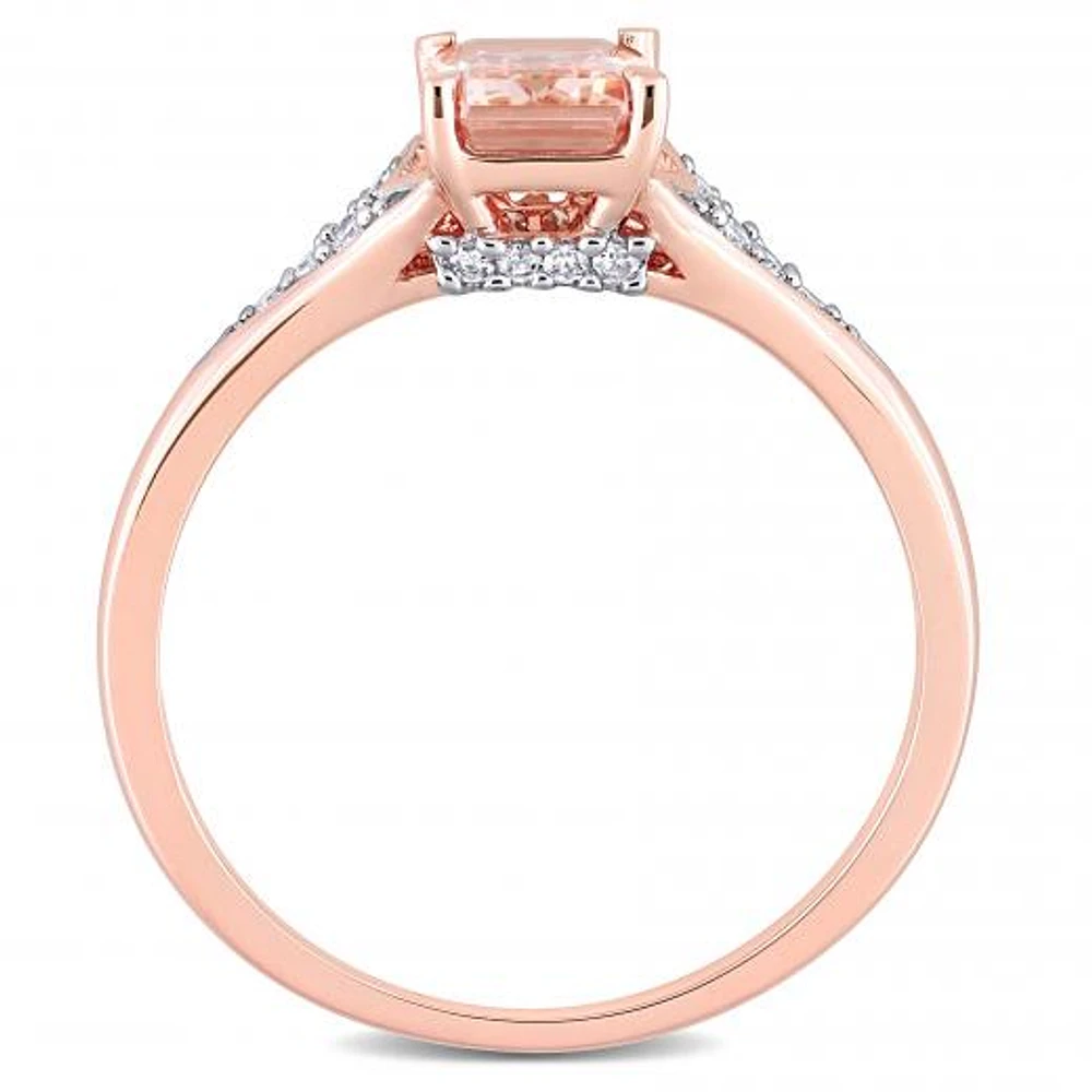 Julianna B 10K Rose Gold Morganite & Diamond Ring