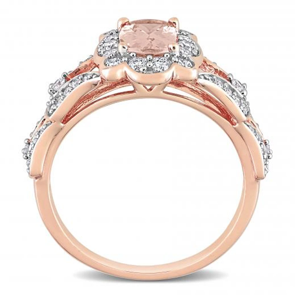Julianna B 10K Rose Gold Morganite & Diamond Ring