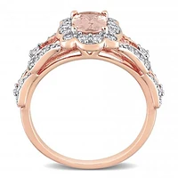 Julianna B 10K Rose Gold Morganite & Diamond Ring