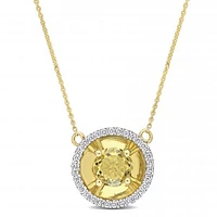 Julianna B 10K Yellow Gold Citrine & Diamond Fashion Pendant