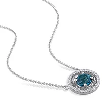 Julianna B 10K White Gold London Blue Topaz & Diamond Fashion Pendant