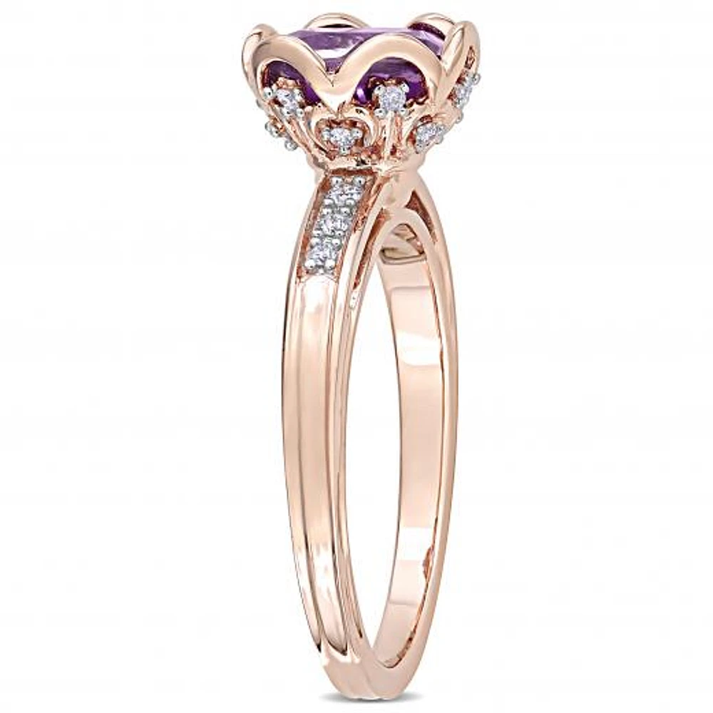 Julianna B 14K Rose Gold Amethyst & Diamond Fashion Ring