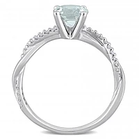 Julianna B 14K White Gold Aquamarine & Diamond Fashion Ring