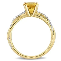 Julianna B 14K Yellow Gold Citrine & Diamond Fashion Ring
