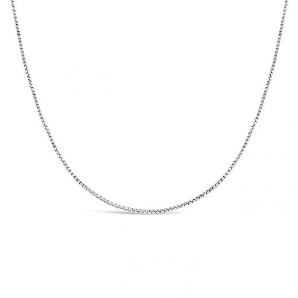 10K White Gold 20" 0.9mm Box Chain