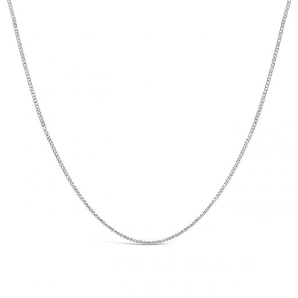 10K White Gold 16" 1.05mm Diamond Cut Curb Chain