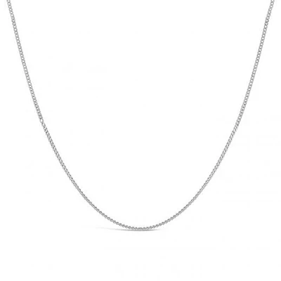 10K White Gold 16" 1.05mm Diamond Cut Curb Chain