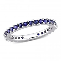 Julianna B 10K White Gold Created Blue Sapphire Eternity Ring