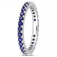 Julianna B 10K White Gold Created Blue Sapphire Eternity Ring