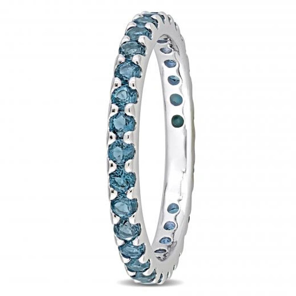 Julianna B 10K White Gold London Blue Topaz Eternity Ring