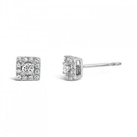 10K White Gold 0.25CTW Diamond Square Shape Bouquet Earrings