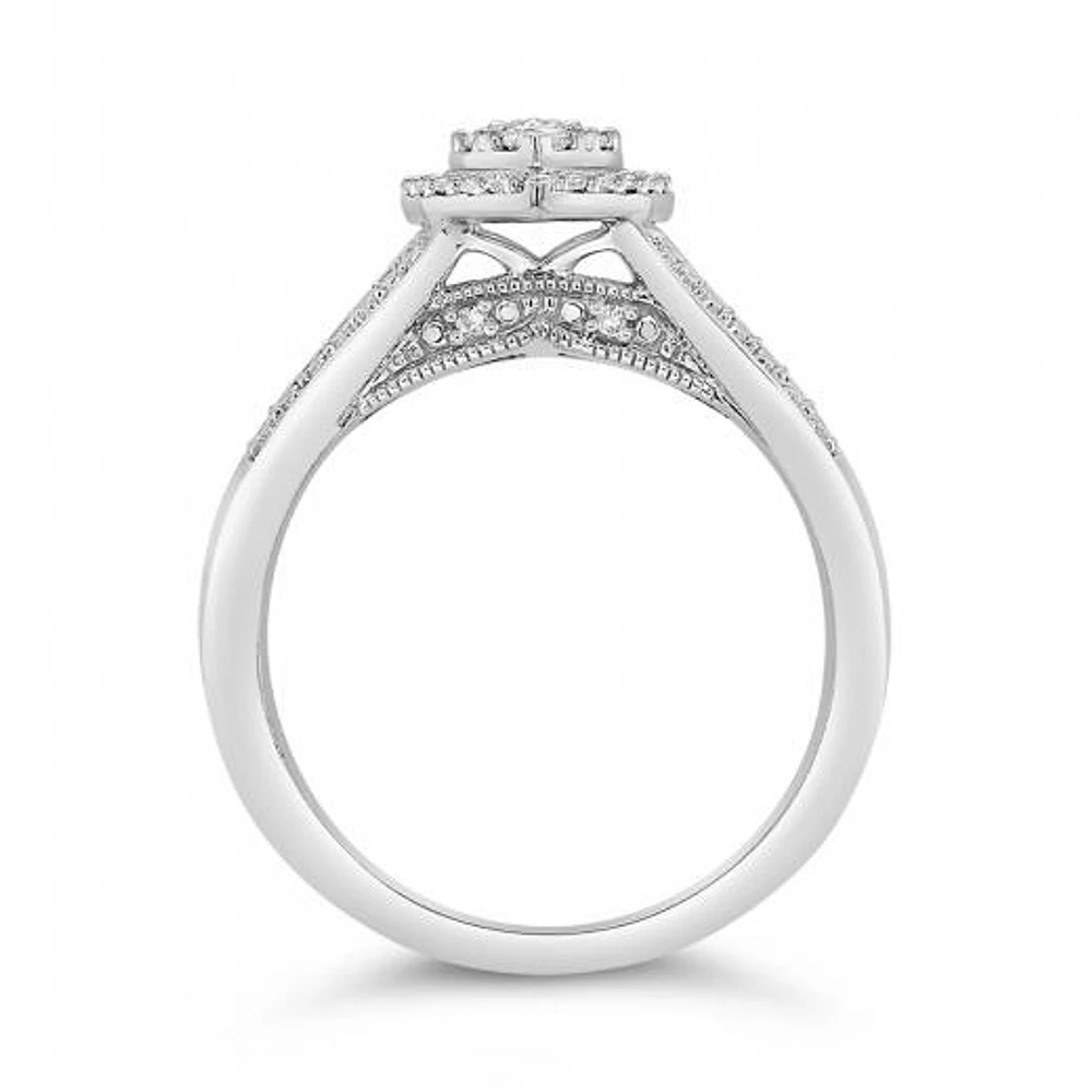 10K White Gold 0.50CTW Diamond Fashion Pear Shape Ring