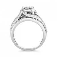 10K White Gold 1.00CTW Diamond Fashion Swirl Ring