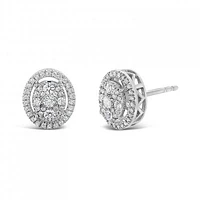 10K White Gold 0.50CTW Diamond Bouquet Studs