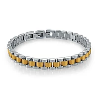 Stainless Steel 7.5+0.5" Gold-plated Rolex-Design Bracelet