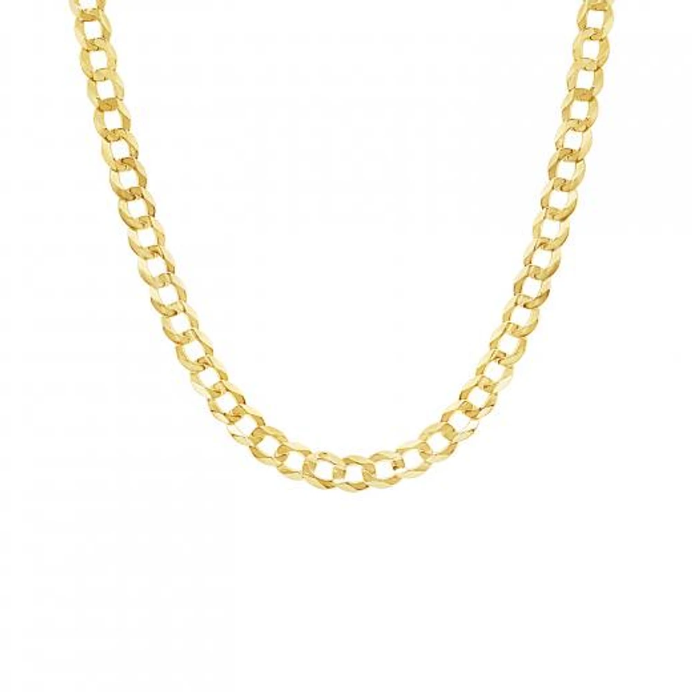 14K Yellow Gold 18" Diamond Cut Concave Curb Chain