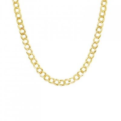 14K Yellow Gold 18" Diamond Cut Concave Curb Chain