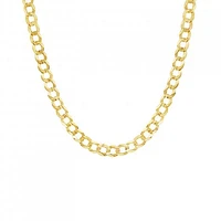 14K Yellow Gold 18" Diamond Cut Concave Curb Chain