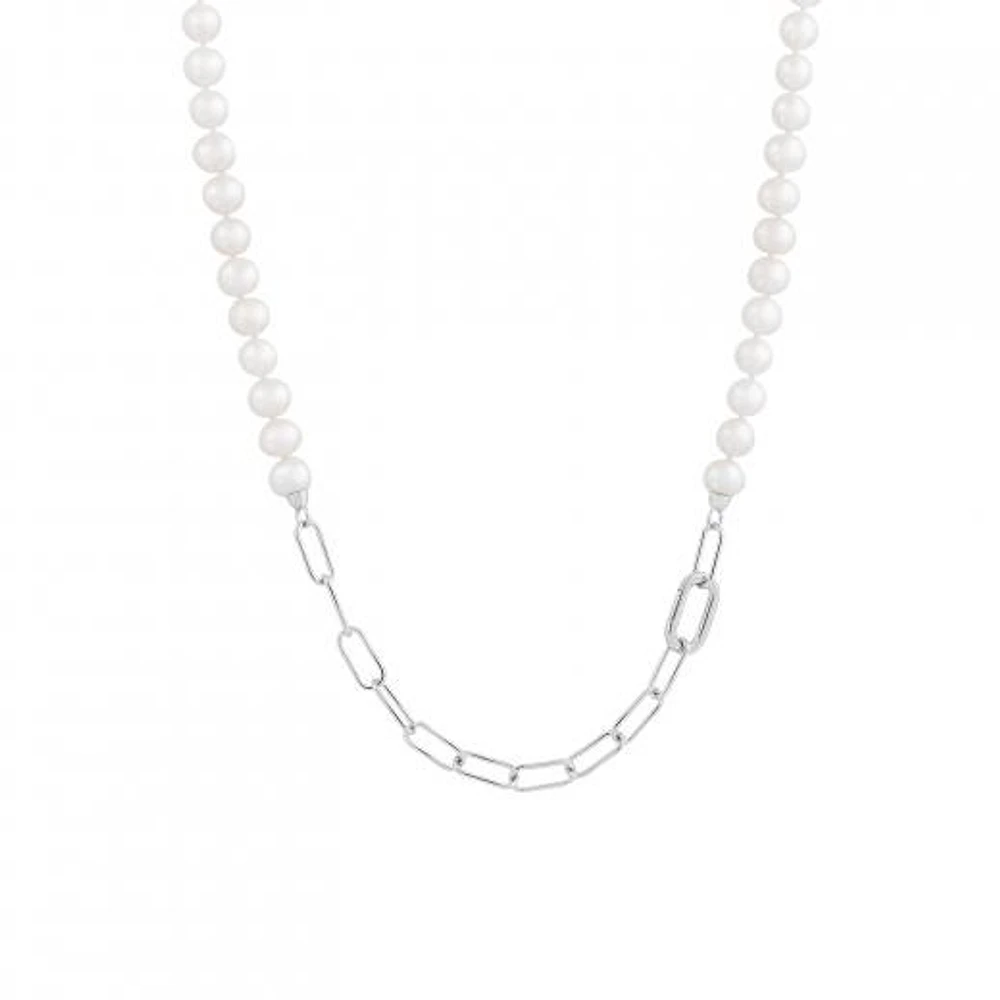 Sterling Silver 8-9mm Freshwater Pearl 22" Necklace