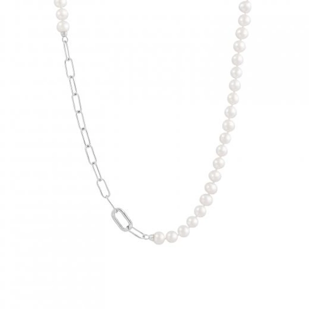 Sterling Silver 8-9mm Freshwater Pearl 22" Necklace