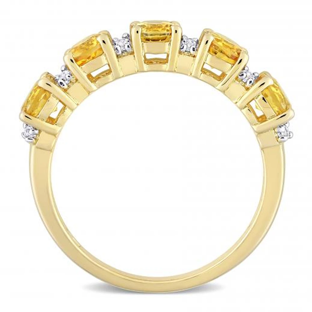 Julianna B Sterling Silver Citrine & White Topaz Ring