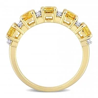 Julianna B Sterling Silver Citrine & White Topaz Ring