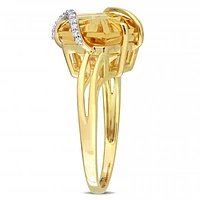Julianna B Sterling Silver Citrine & Diamond Ring