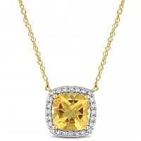 Julianna B 10K Yellow Gold Citrine & Diamond Necklace